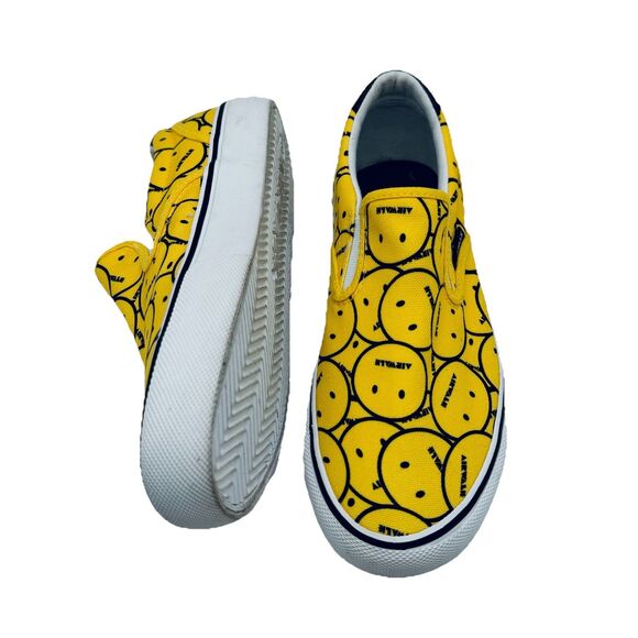 Airwalk Shoes Sneakers Yellow with Multi Smile Smiley Face Graphics Women's 8.5 - Picture 3 of 9